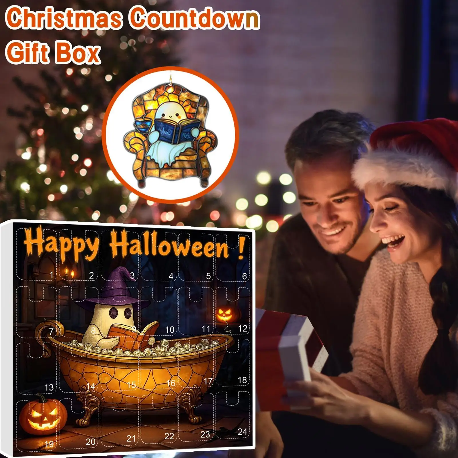 Halloween Countdown Calendar 24 Acrylic Ghosts Decor - Image 10
