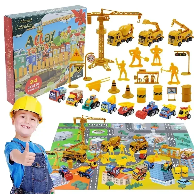Advent Calendar Car Toys Box Kids 24 Day Christmas Gift - Image 3
