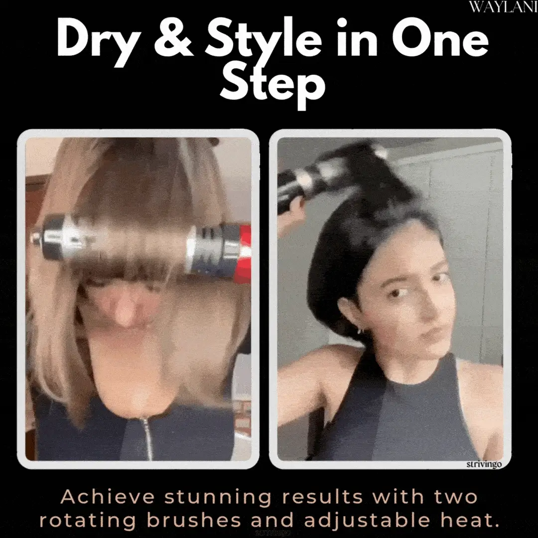 3-in-1 Rotating Hair Dryer and Styler with Adjustable Temperature for Effortless Curls and Waves - Image 3