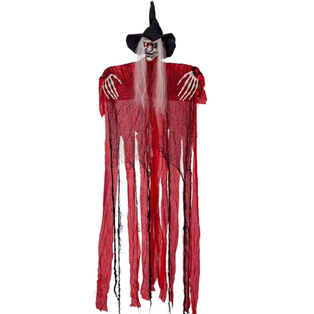 6-Foot Life-Size Animated Talking Witch in Purple – Sound-Activated Halloween Witch with Glowing Eyes and Screeching Sound for Indoor and Outdoor Decor - Image 8