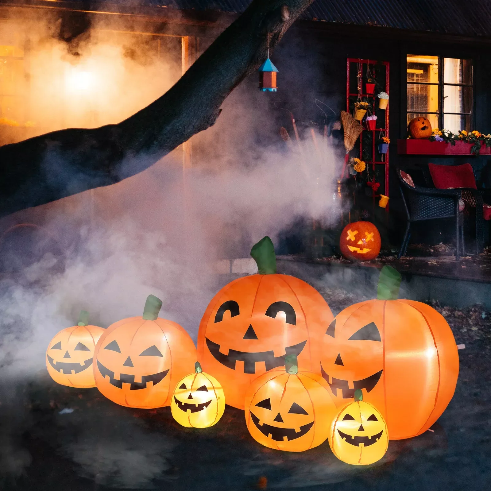 7ft Halloween Inflatable Pumpkin Decoration with LED Lights – Outdoor Yard Display, Easy Setup - Image 6