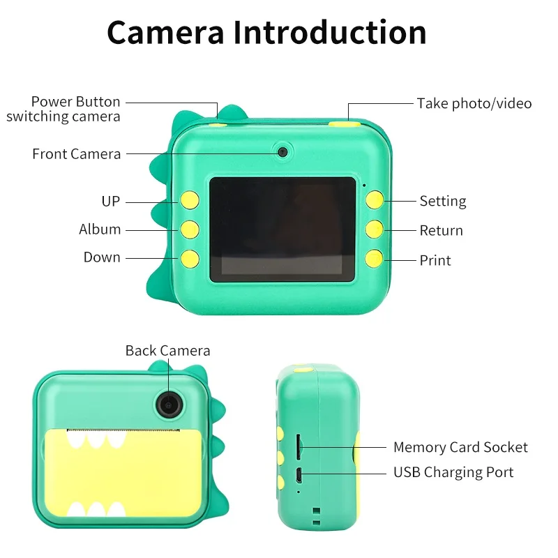Children's Instant Photo Camera with Thermal Printing 1080P Digital Camera for Creative Kids' Gift - Image 3