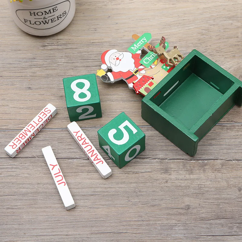Christmas Wooden Countdown Calendar Ornament Tabletop Decor - Image 16