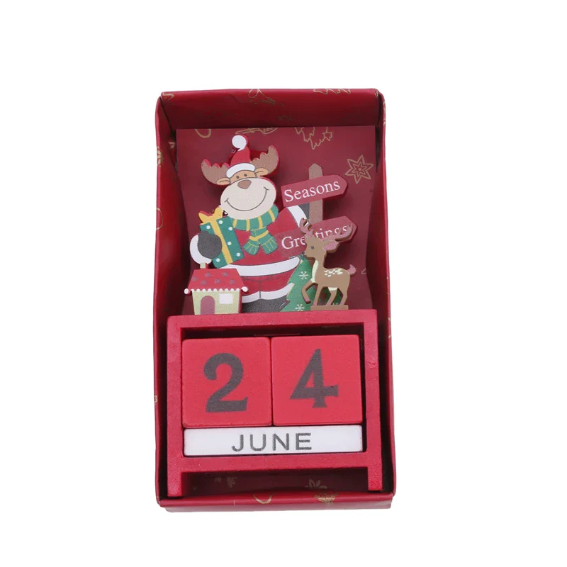 Christmas Wooden Countdown Calendar Ornament Tabletop Decor - Image 21