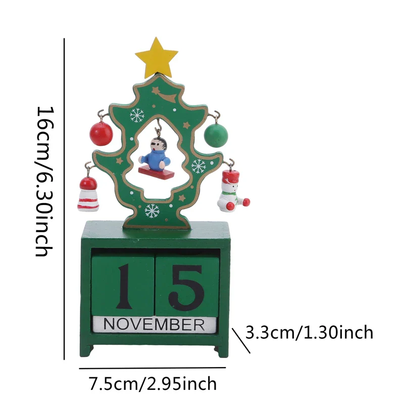 Christmas Wooden Countdown Calendar Ornament Tabletop Decor - Image 23