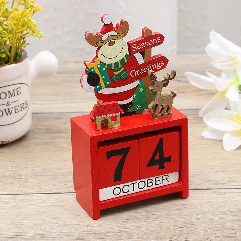 Christmas Wooden Countdown Calendar Ornament Tabletop Decor - Image 27
