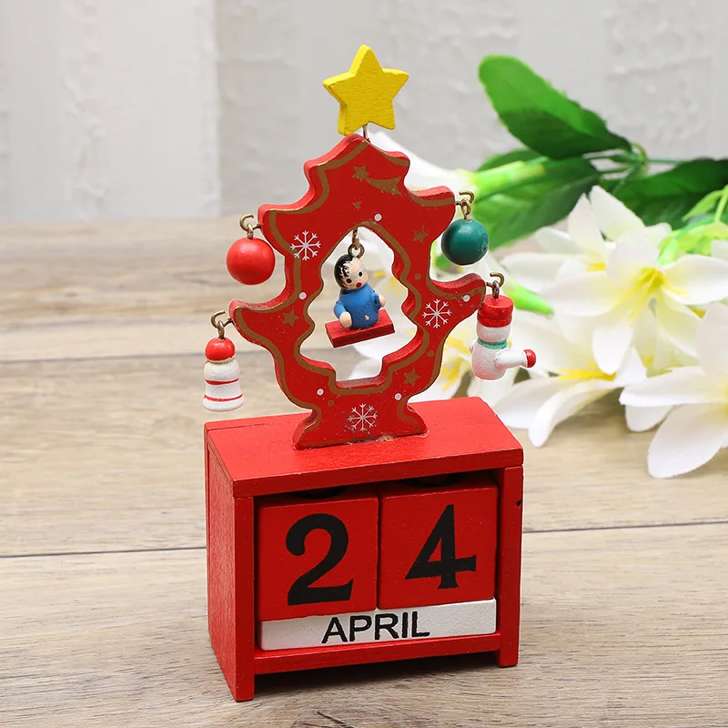Christmas Wooden Countdown Calendar Ornament Tabletop Decor - Image 28