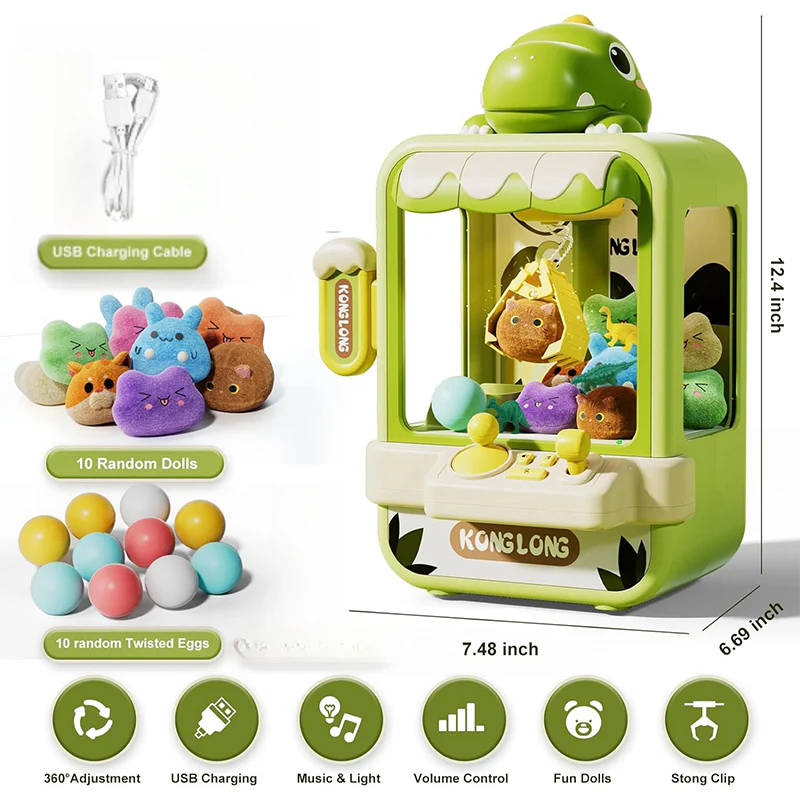 Claw Machine Toy - Arcade Game for Kids, Adjustable Music Vending Fun - Image 6