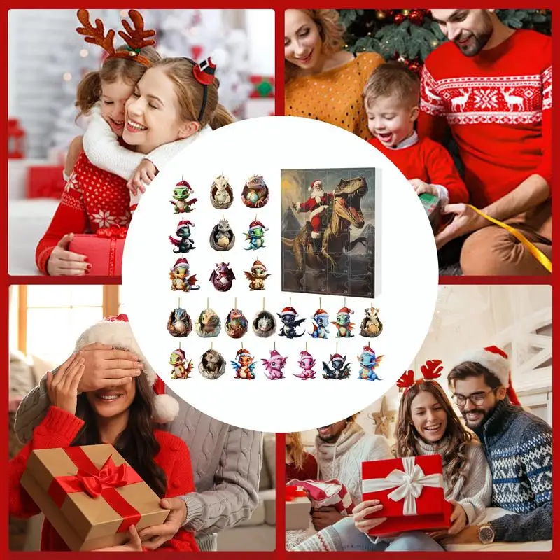 Dinosaur Advent Calendar - 24-Day Christmas Countdown, Fun Holiday Decor for Kids and Families - Image 5