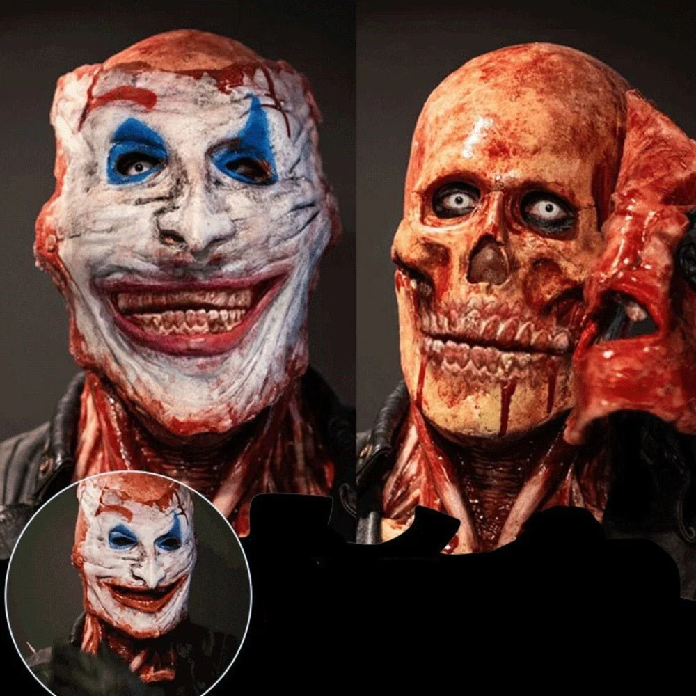 Creepy Full-Face Double Layer Halloween Mask - Terrifying Costume Accessory for Adults, Perfect for Parties and Events - Image 4