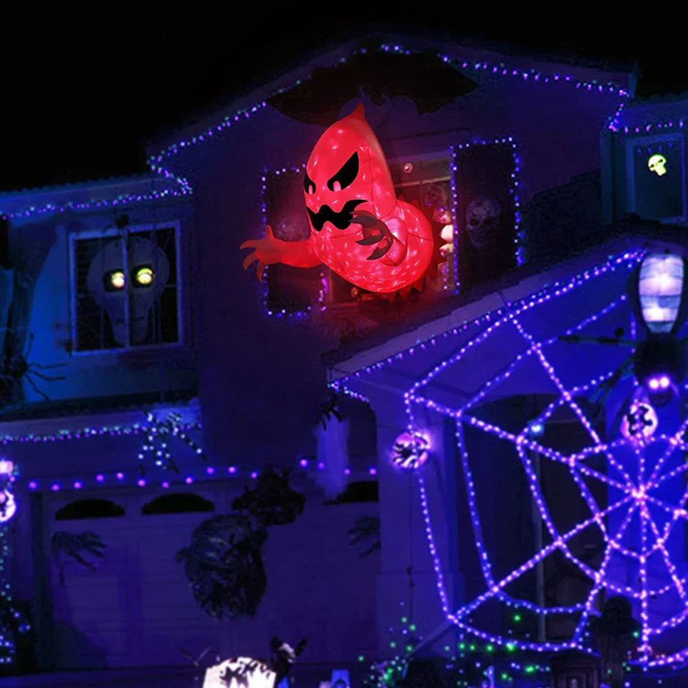4.6ft Halloween Inflatable Window Ghost with LED Lights – Spooky Outdoor Decor - Image 3