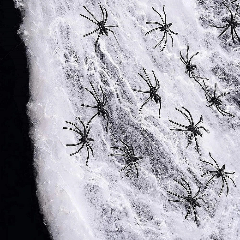 Halloween Spider Web with Spiders - Haunted House Outdoor/Indoor Decor - Image 4