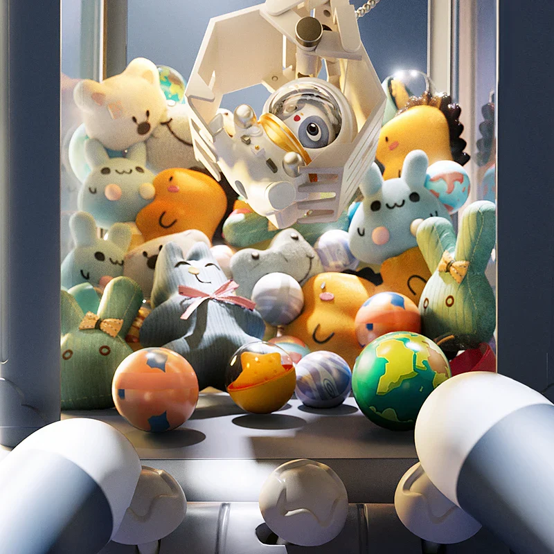 Standard Coin Operated Mini Claw Machine for Kids Arcade Game with Plush Prizes - Image 3