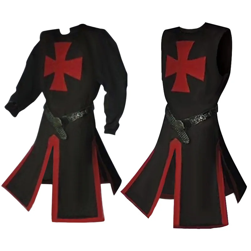 Knights Templar Crusader Cosplay Costume - Authentic Tunic & Cape Set for Halloween - Image 25