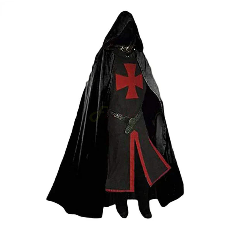 Knights Templar Crusader Cosplay Costume - Authentic Tunic & Cape Set for Halloween - Image 6