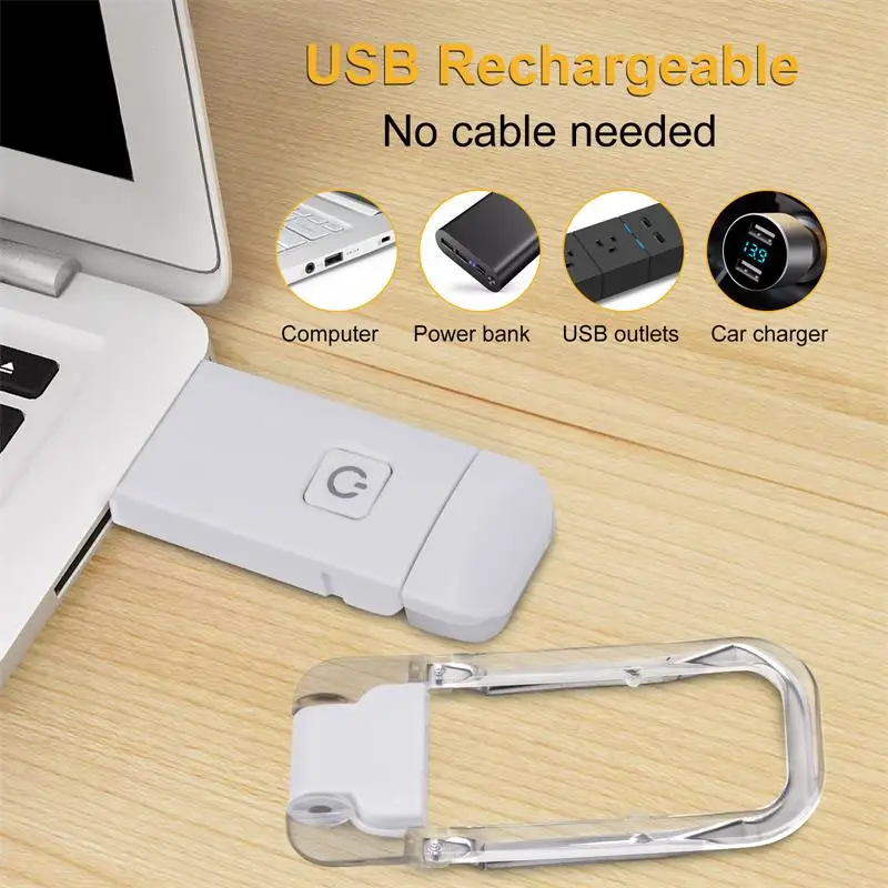 Mini LED Clip Book Light - USB Rechargeable, Brightness Adjustable Eye Protection Bookmark for Night Reading - Image 5