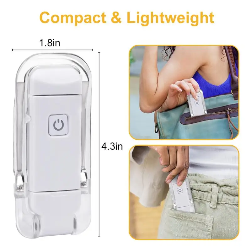 Mini LED Clip Book Light - USB Rechargeable, Brightness Adjustable Eye Protection Bookmark for Night Reading - Image 6