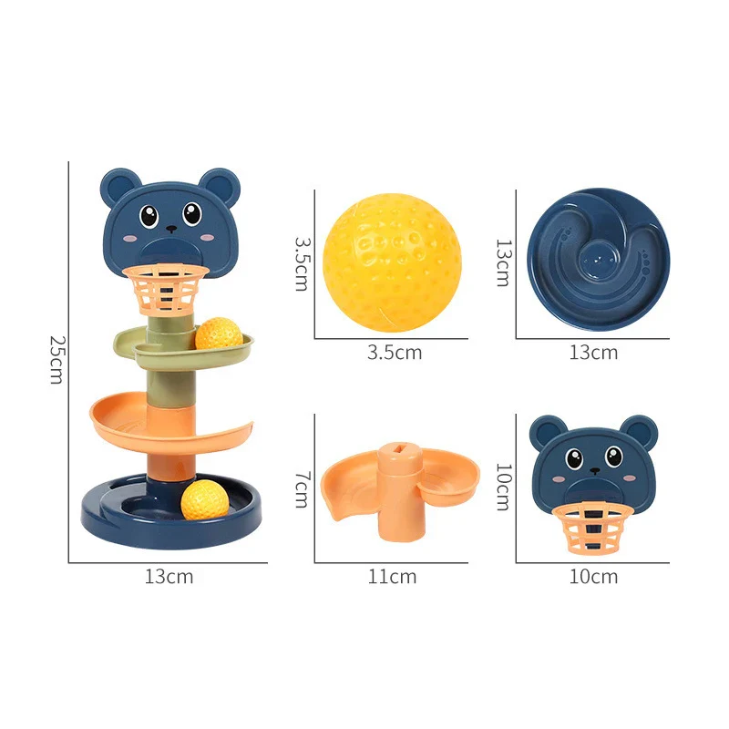 Montessori Rolling Ball Tower Toy - Educational Stacking Game for Infants, Finger Skill Development, Rotating Track Fun - Image 5