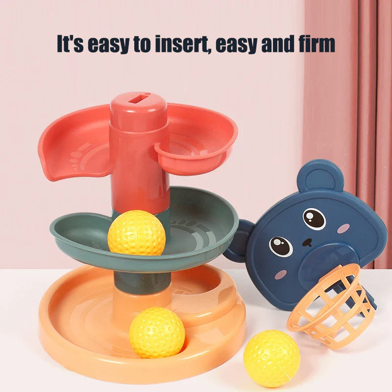 Montessori Rolling Ball Tower Toy - Educational Stacking Game for Infants, Finger Skill Development, Rotating Track Fun - Image 7