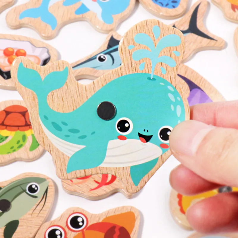 Interactive Montessori Wooden Fishing Game - Magnetic Marine Life Learning Toy for Kids, Parent-Child Engagement, Eco-Friendly Design - Image 4