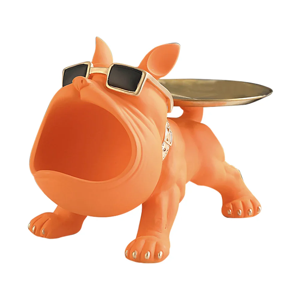 Resin Bulldog Storage Sculpture - Stylish Key Holder & Candy Tray for Home Decor - Image 10