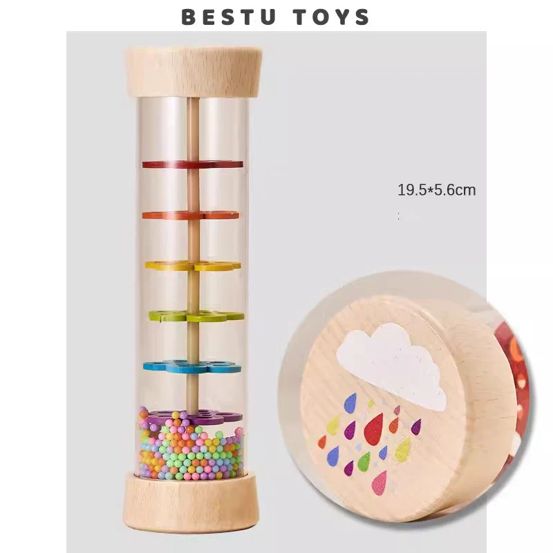 Wooden Rain Sound Pipe Toy - Fun Hourglass Music Shaker for Infants, Early Education Gift, Engaging Simulation Rain Sounds - Image 5